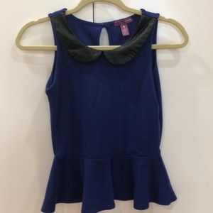 Blue collared blouse